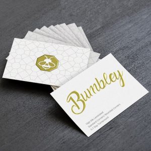Gold and Silver Raised Foil Velvet Business Cards - Image 4