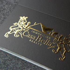 Gold and Silver Raised Foil Velvet Business Cards - Image 3